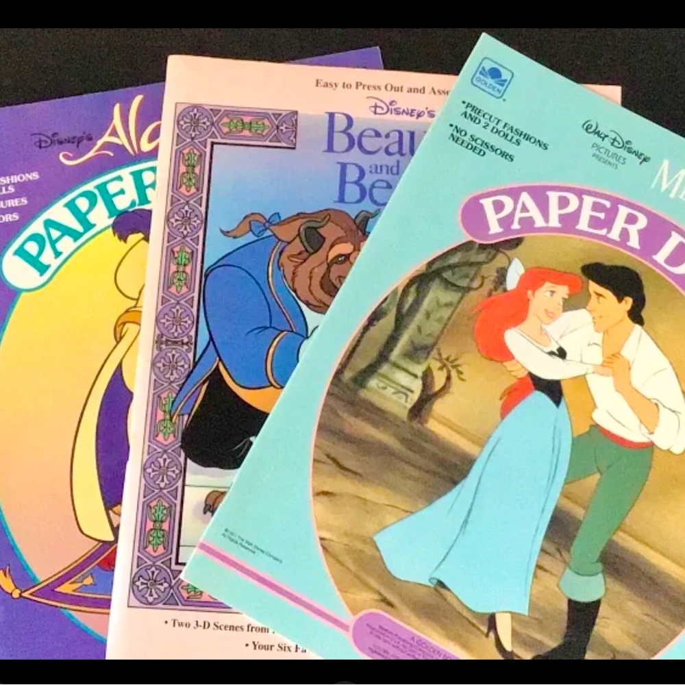 Disney Princesses Paper Dolls vintage 1990’s